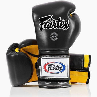 Luvas de Boxe Fairtex Mexican Estilo BGV9 Preto-amarelo