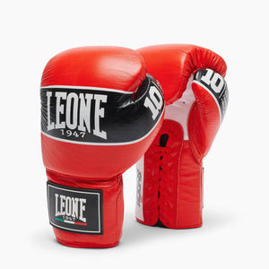 Luvas de Boxe Leone Shock Pro com atacadores GN057L Vermelho