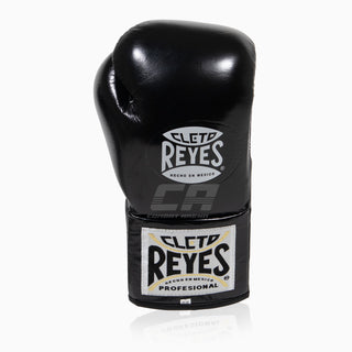 Luvas de Boxe Cleto Reyes Professional CB2 Preto-Prata com atacadores