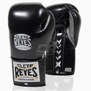 Luvas de Boxe Cleto Reyes Professional CB2 Preto-Prata com atacadores