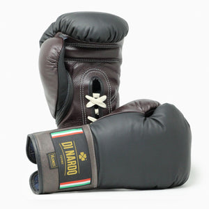 Luvas de Boxe Di Nardo com atacadores Preto-Borgonha 14 oz