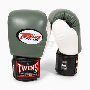 Luvas de Muay Thai Twins Special BGVL4 Preto-verde-branco