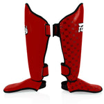 Caneleiras Fairtex Competição SP5 com protetor de pés Vermelho