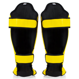 Caneleiras Fairtex Competição SP5 com protetor de pés Amarelo