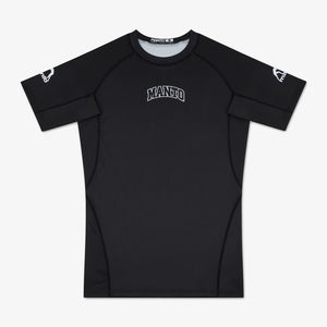 Rashguard Manto Ranked 25 maniche corte Nero-Combat Arena