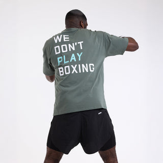 T-shirt Boxraw We Don't Play Boxing Oversize Verde-Combat Arena