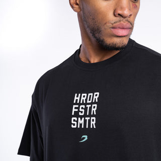 T-shirt Boxraw HRDR FSTR SMTR Oversize Preto