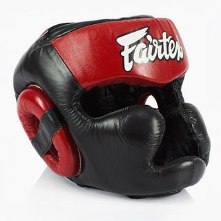 Capacete Fairtex Diagonal Vision Sparring HG13 Preto-vermelho 