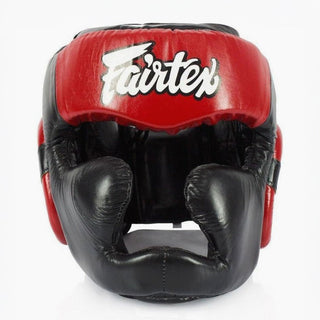 Capacete Fairtex Diagonal Vision Sparring HG13 Preto-vermelho 