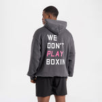 Camisola Boxraw We Don't Play Boxing oversize com capuz Cinzento-rosa-Combat Arena