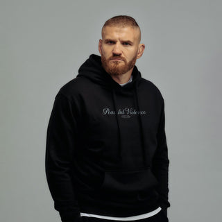 Felpa Manto Peaceful Violence con cappuccio Nero-Combat Arena
