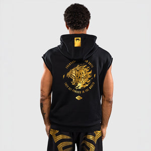 Sweatshirt sem mangas Venum x Mike Tyson Tiger com capuz Preto-dourado-Combat Arena