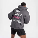 Sweatshirt Boxraw We Don't Play Boxing oversize com capuz Cinza-rosa 