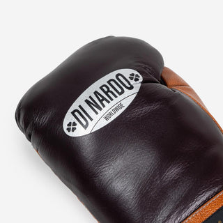 Luvas de Boxe Di Nardo com Atacadores 14 Oz Borgonha-conhaque-Combat Arena