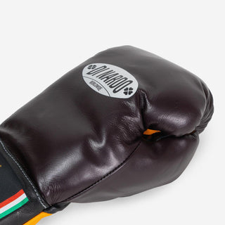 Luvas de Boxe Di Nardo com Atacadores 16 Oz Borgonha-amarelo-Combat Arena