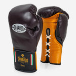 Luvas de Boxe Di Nardo com Atacadores 16 Oz Borgonha-amarelo-Combat Arena