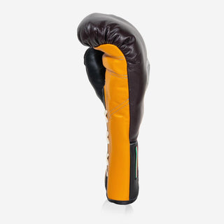 Luvas de Boxe Di Nardo com Atacadores 16 Oz Borgonha-amarelo-Combat Arena
