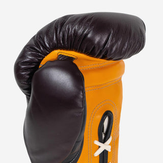 Luvas de Boxe Di Nardo com Atacadores 16 Oz Borgonha-amarelo-Combat Arena