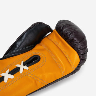 Luvas de Boxe Di Nardo com Atacadores 16 Oz Borgonha-amarelo-Combat Arena