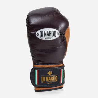 Luvas de Boxe Di Nardo com Velcro 12 Oz Borgonha-conhaque-vintage-Combat Arena