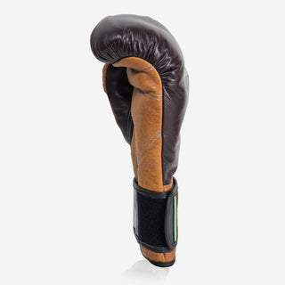 Luvas de Boxe Di Nardo com Velcro 12 Oz Borgonha-conhaque-vintage-Combat Arena
