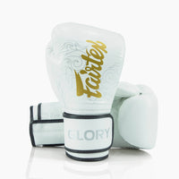 Luvas de Boxe Fairtex x Glory BGVG3 Branco-ouro-Combat Arena