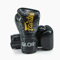 Luvas de Boxe Fairtex x Glory BGVG3 Preto-prata-Combat Arena