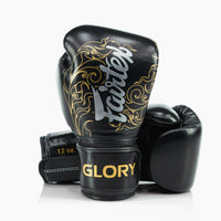 Luvas de Boxe Fairtex x Glory BGVG3 Preto-ouro-Combat Arena