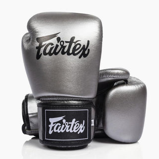 Luvas de Muay Thai Fairtex BGV1C-Plus Gun Metallic-Combat Arena