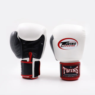 Luvas de Muay Thai Twins Special BGVL4 Preto-branco-cinza-Combat Arena