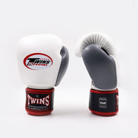Luvas de Muay Thai Twins Special BGVL4 Preto-branco-cinza-Combat Arena