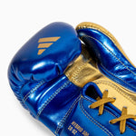Luvas de Boxe Adidas Hybrid 500 Prós e contras Atacadores Azul-dourado 