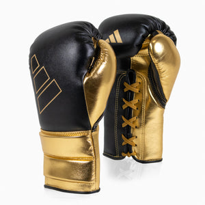 Luvas de Boxe Adidas Hybrid 500 Pro com Atacadores Preto-dourado 