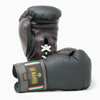 Luvas de Boxe Di Nardo com atacadores preto-bordô 14 oz