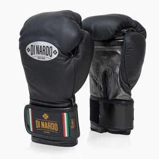 Luvas de Boxe Di Nardo com Velcro 12 Oz Preto-prata escuro 