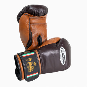 Luvas de Boxe Di Nardo com Velcro 14 Oz Borgonha-conhaque-Combat Arena