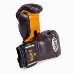 Luvas de Boxe Di Nardo com Velcro 16 Oz Borgonha-amarelo 