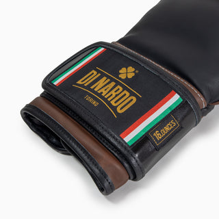 Luvas de Boxe Di Nardo com Velcro 16 Oz Preto-cacau 