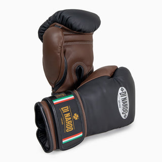 Luvas de Boxe Di Nardo com Velcro 16 Oz Preto-cacau 