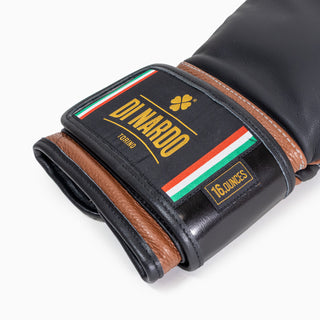 Luvas de Boxe Di Nardo com Velcro 16 Oz Preto-castanho 