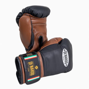 Luvas de Boxe Di Nardo com Velcro 16 Oz Preto-castanho 