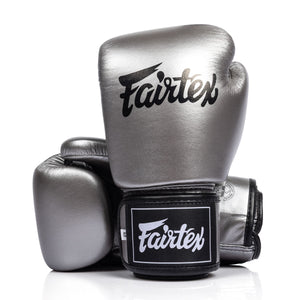 Luvas de Muay Thai Fairtex BGV1C-Plus Gun Metallic 