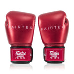 Luvas de Muay Thai Fairtex Metálico BGV22 Vermelho 