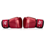 Luvas de Muay Thai Fairtex Metálico BGV22 Vermelho 