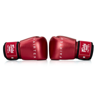 Luvas de Muay Thai Fairtex Metálico BGV22 Vermelho 