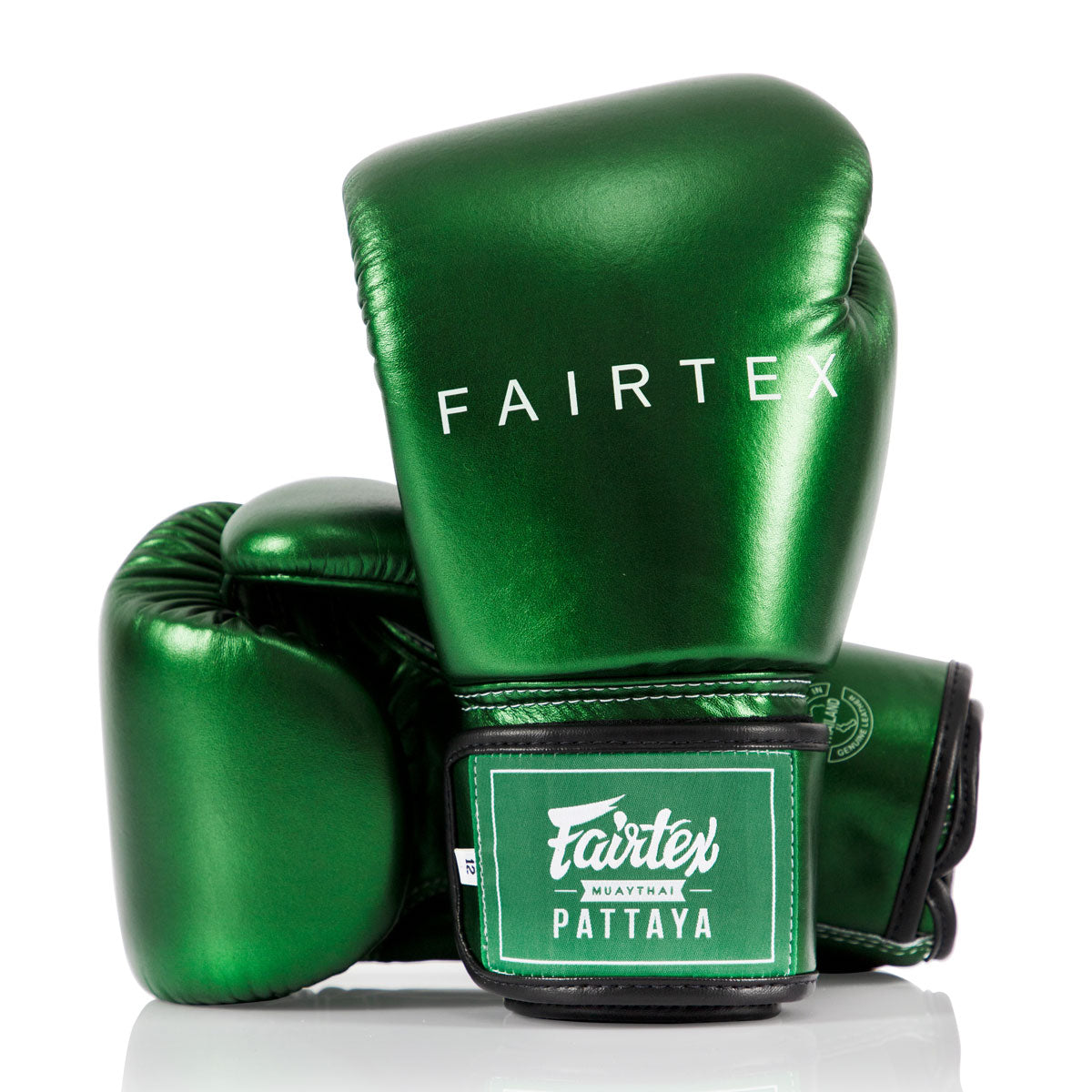 Luvas de Muay Thai Fairtex Metálico BGV22 Verde 