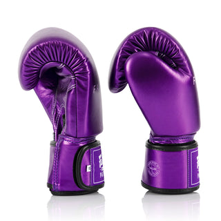 Luvas de Muay Thai Fairtex Metálico BGV22 Roxo 