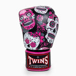 Luvas de Muay Thai Twins Special FBGVL 3 Skull Rosa 