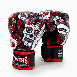Luvas de Muay Thai Twins Special FBGVL 3 Skull Vermelho 