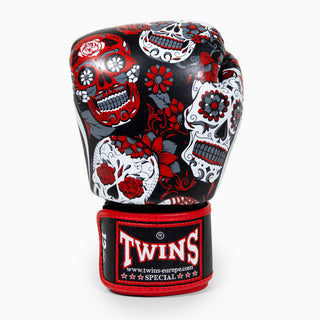 Luvas de Muay Thai Twins Special FBGVL 3 Skull Vermelho 